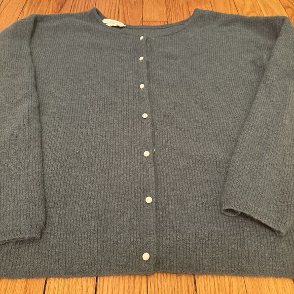 La Maille Sezane Gaspard Cardigan - Kid Mohair Alpaca - Knit Button Down S Teal - Picture 2 of 7